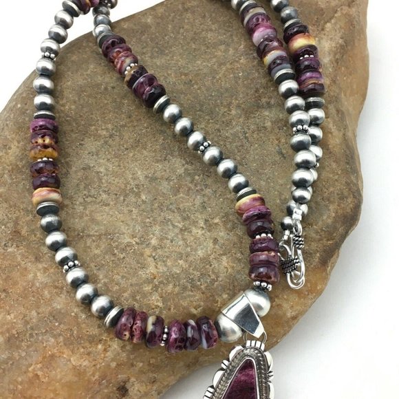 Women's Gift Navajo Purple Necklace Pendant Ln 22 - Picture 3 of 12